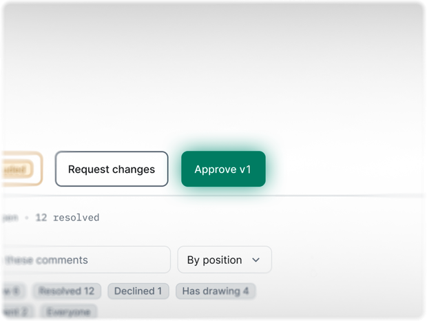 The client's approve button, in the same place they commented.